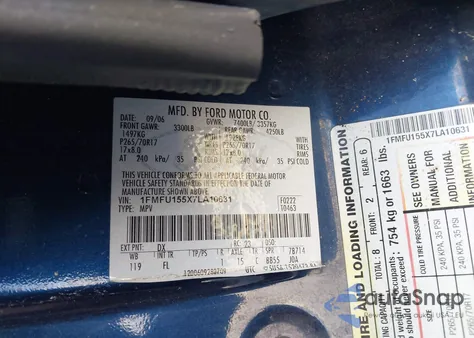 2007 Ford Expedition Xlt z USA, uszkodzony, nr VIN 1FMFU155X7LA10631